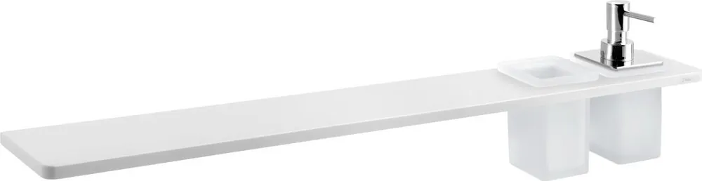 ABELINE police, sklenka + dávkovač/chrom, 800mm, rockstone, bílá mat AE802-0101-02 Bezpečná Platba