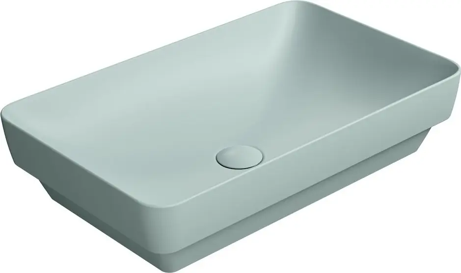 Zlevněný GSI PURA keramické umyvadlo na desku 60x38cm, ghiaccio mat 883715