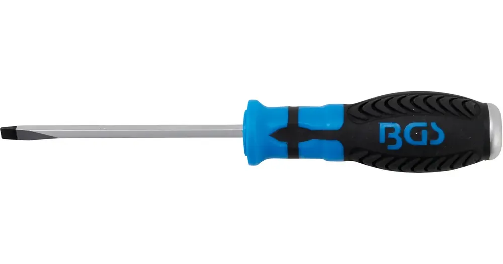 Značkový BGS Šroubovák plochý 6,0 x 100 mm, 6ti hranný dřík,1/4" vnitřní čtyřhran