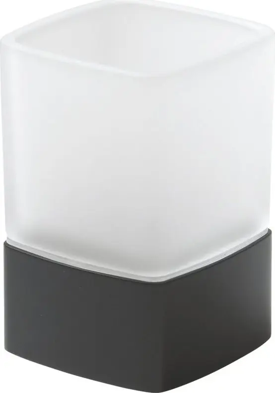 Akce Gedy LOUNGE sklenka na postavení, mléčné sklo, černá mat 549814