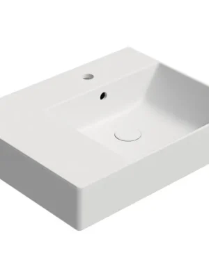 Akční Cena GSI KUBE X keramické umyvadlo 60x47cm, s odkládací plochou vlevo, bílá mat 9439109