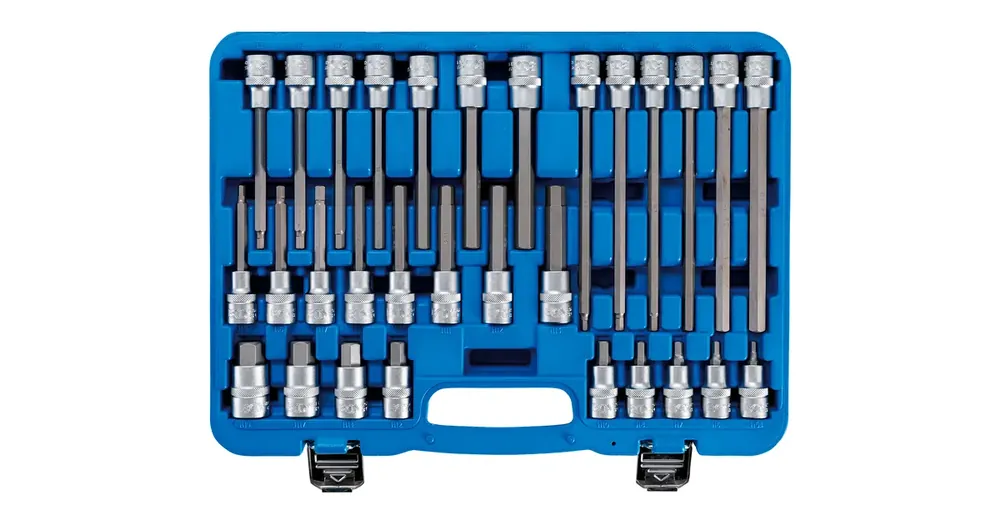 Značkový BGS Hlavice zástrčné imbus 1/2" 30 dílů sada, délky 55-100-140-200, 5-19 mm