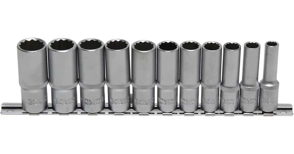 Akce BGS Hlavice nástrčné 3/8" 8-19 mm,12ti hranné,prodloužené, 11 dílů