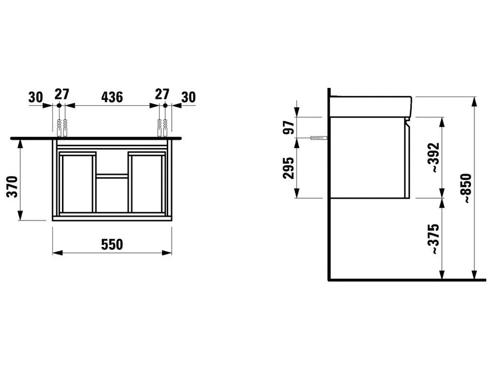 Akční Cena LAUFEN PRO S skříň SVĚTLÝ DUB pod umyvadlo 60cm, H4830320954791