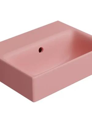 Značkový GSI NUBES keramické umývátko 40x32cm, broušená spodní hrana, bez otvoru, blush mat 96849024