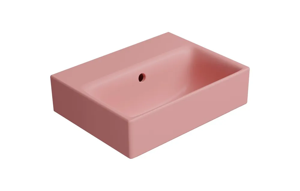 Značkový GSI NUBES keramické umývátko 40x32cm, broušená spodní hrana, bez otvoru, blush mat 96849024