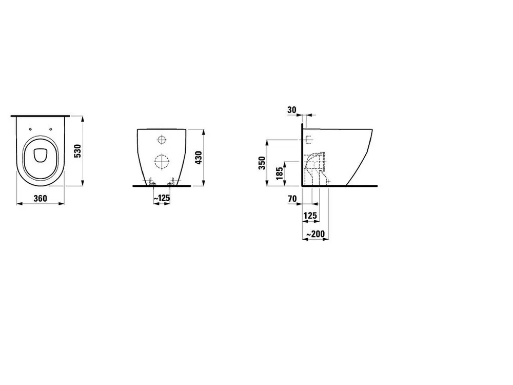 Zlevněný Laufen PRO LCCbílá WC mísa stojící, hluboké splachování  H8229524000001