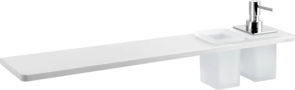 ABELINE police, sklenka + dávkovač/chrom, 600mm, rockstone, bílá mat AE602-0101-02 Cenový Hit