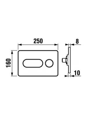 Značkový Jika ovládácí deska PL8 DualFlush matný chrom/lesklý kroužek 2tlačítko 25x16  H8936460070001
