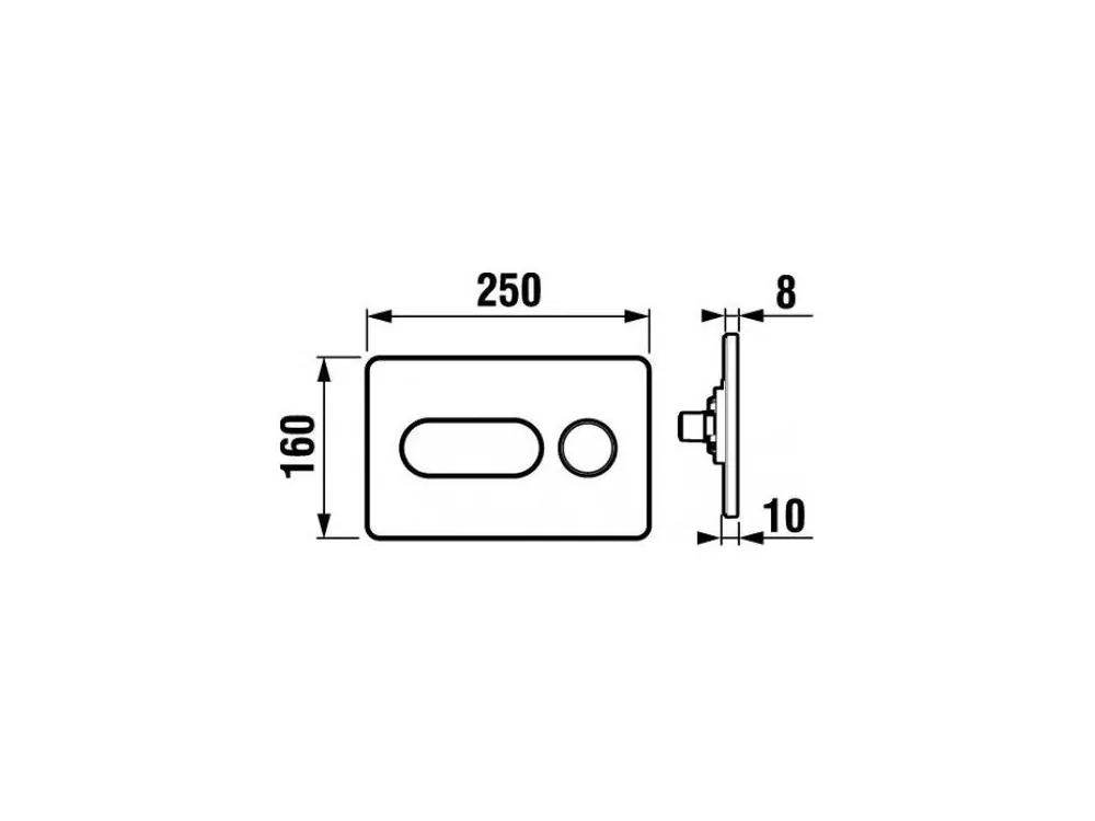 Značkový Jika ovládácí deska PL8 DualFlush matný chrom/lesklý kroužek 2tlačítko 25x16  H8936460070001