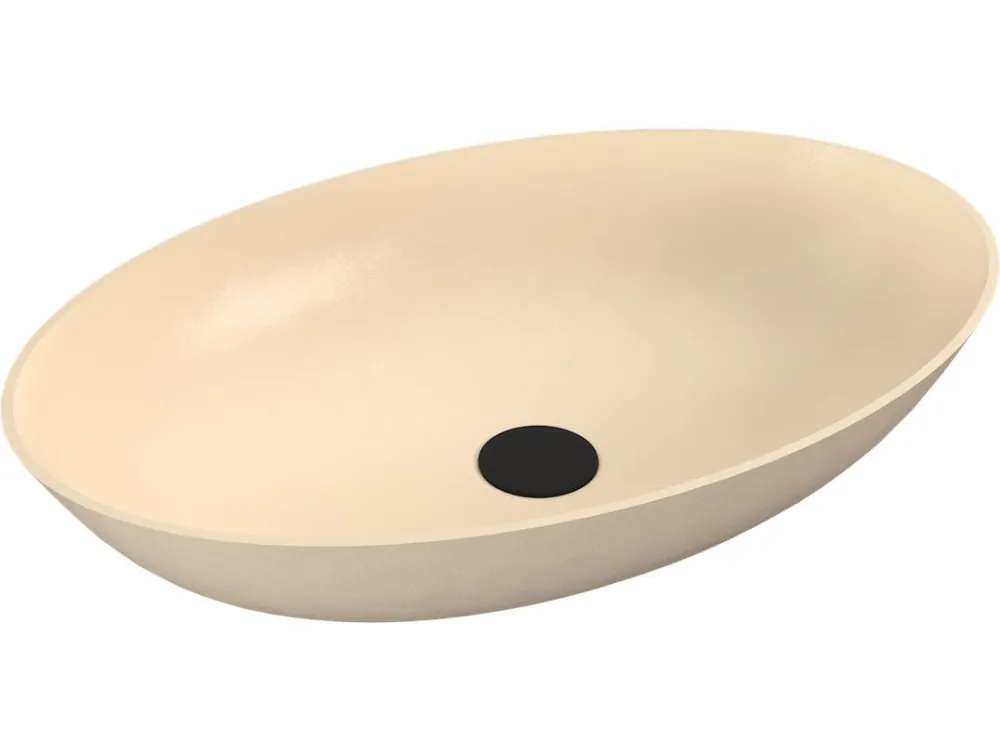 Akční Cena Polysan BANERA OVAL umyvadlo na desku, litý mramor, 60x40cm, béžová mat 14397.81