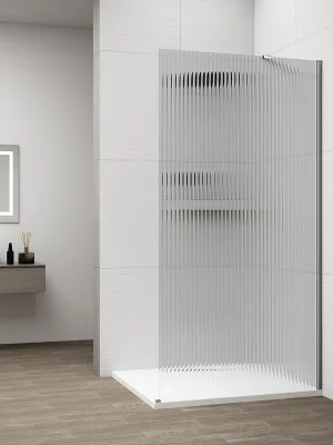 Akce Polysan ESCA CHROME jednodílná sprchová zástěna k instalaci ke stěně, sklo Flute, 800 mm ES1380-01