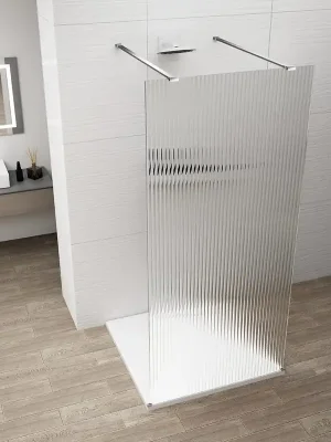 Akční Cena Polysan ESCA CHROME jednodílná sprchová zástěna do prostoru, sklo Flute, 1100 mm ES1311-05