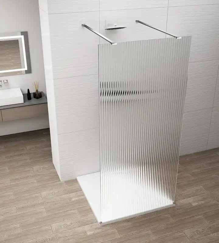 Akční Cena Polysan ESCA CHROME jednodílná sprchová zástěna do prostoru, sklo Flute, 1100 mm ES1311-05