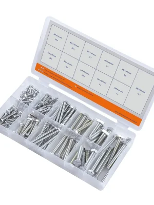 WorkersBest 812-00002 sada 6hranných šroubů 125ks pozinkováno M3-M8,třída 8.8 Nová Kolekce