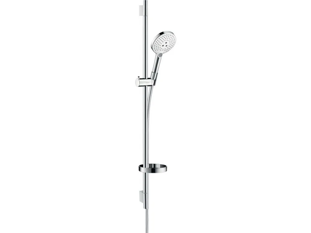 Zlevněný Hansgrohe Raindance Select S 120 EcoSmart/Unica S Puro sprchový set 90cm chrom/bílá 26633400