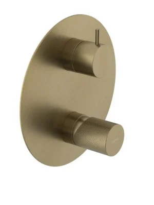 Akce Sapho ULTRATAP podomítková sprchová baterie, 3 výstupy, otočný přepínač, zlato mat UT044TG