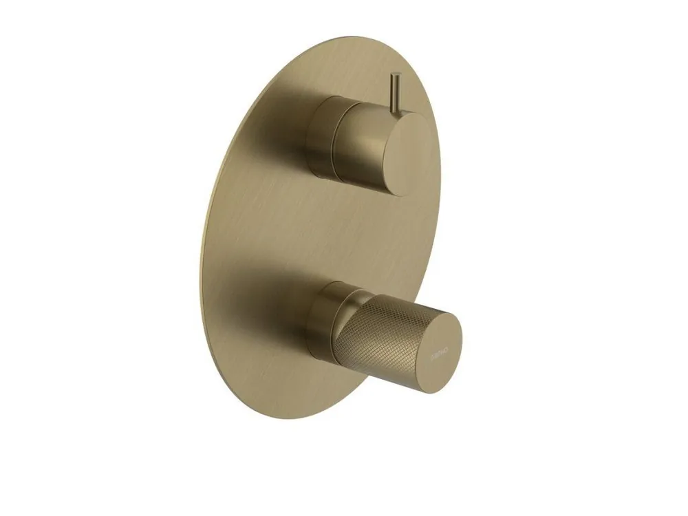 Akce Sapho ULTRATAP podomítková sprchová baterie, 3 výstupy, otočný přepínač, zlato mat UT044TG