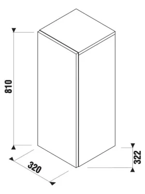 Zlevněný JIKA Cubito-N BÍLÁ skříňka střední 32x81x32, Pravé dveře, 2 police skleněné  H43J4211205001