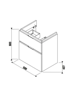 Zlevněný JIKA Cubito-N BÍLÁ skříňka pod umyvadlo 60x45, 2 zásuvky  H40J4234025001