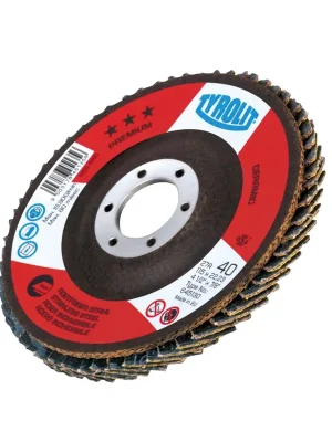 Značkový TYROLIT 645135 brusný vějířový kotouč 125x22,2mm K40