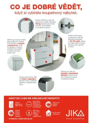 Akční Cena JIKA CUBE skříň BÍLÁ s umyvadlem 55x43 dvoudvéřová  4.5361.1.176.300.1  H4536111763001