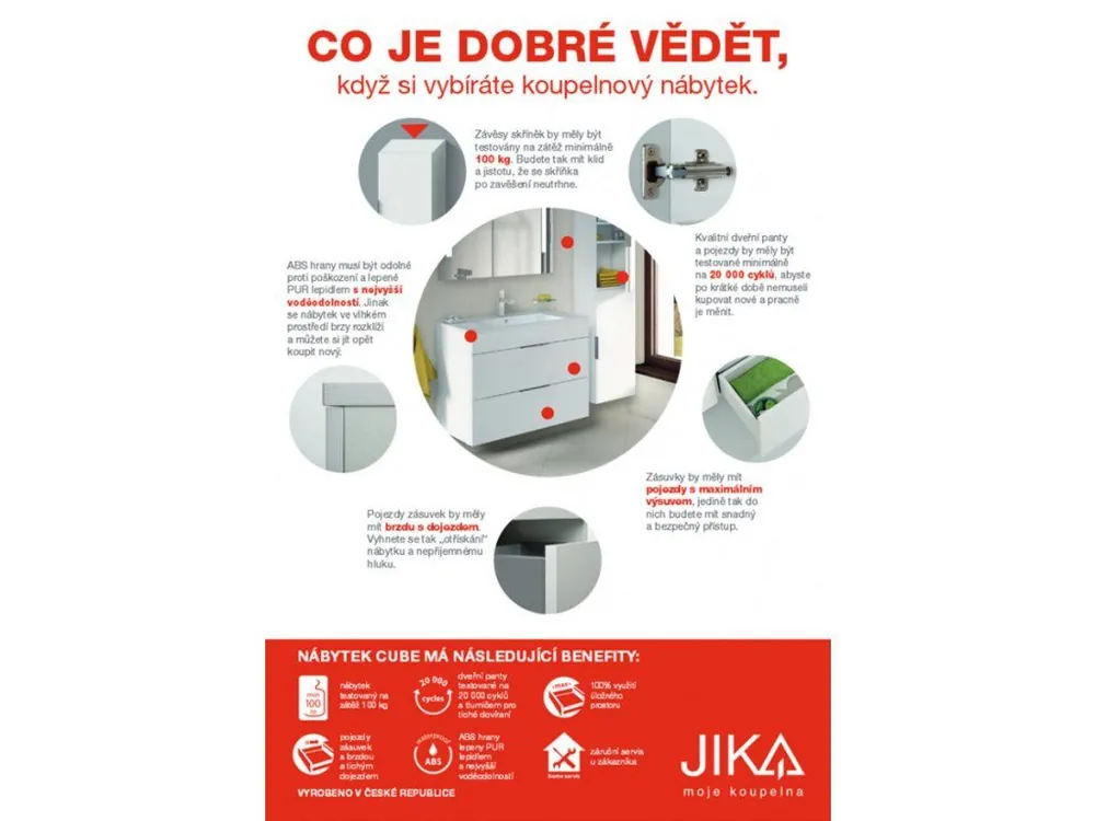 Akční Cena JIKA CUBE skříň BÍLÁ s umyvadlem 55x43 dvoudvéřová  4.5361.1.176.300.1  H4536111763001