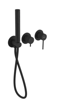 Zlevněný Sapho ULTRASAN podomítková sprchová/vanová baterie s ruční sprchou, 2 výstupy, černá mat UT045VB