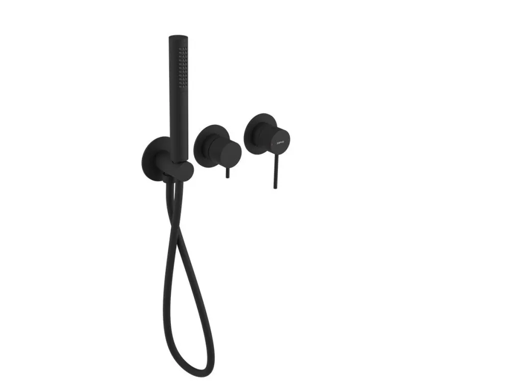 Zlevněný Sapho ULTRASAN podomítková sprchová/vanová baterie s ruční sprchou, 2 výstupy, černá mat UT045VB