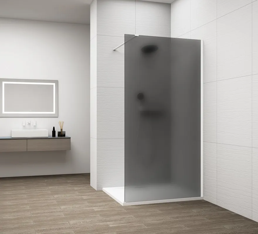 Akce Polysan ESCA WHITE MATT jednodílná sprchová zástěna k instalaci ke stěně, kouřové matné sklo, 900 mm ES1490-03