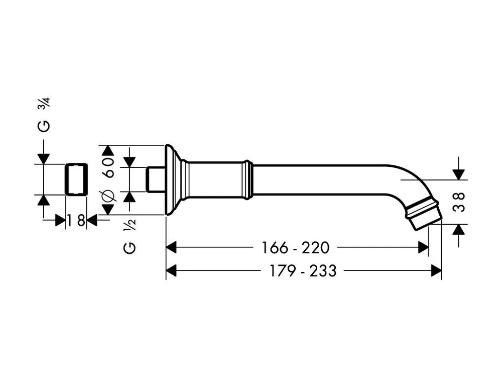 Akční Cena AXOR vanový výtok Montreux kartáčovaný nikl 16541820