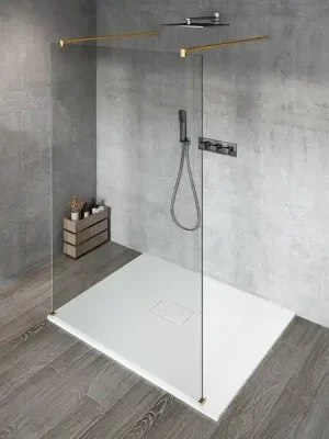 Bezpečná Platba Gelco Vario Gold Matt Sprchová zástěna Walk-In do prostoru 700mm čiré sklo