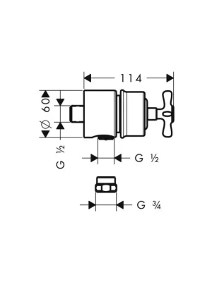 Značkový AXOR nástěnný uzav. ventil Montreux Fixfit St 16882820