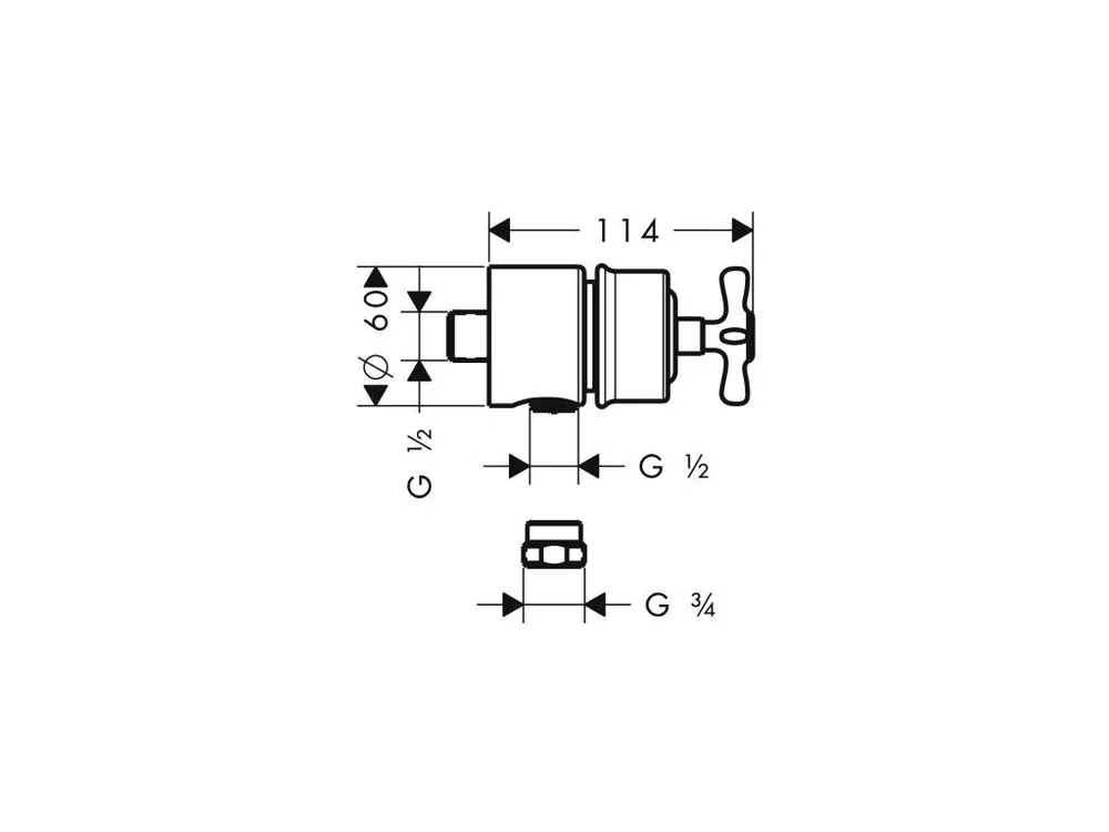 Značkový AXOR nástěnný uzav. ventil Montreux Fixfit St 16882820
