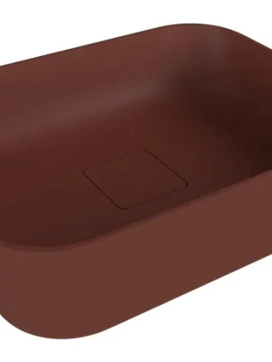 Zlevněný Polysan BANERA SQUARE umyvadlo na desku, litý mramor, 50x36cm, hnědá mat 14596.71