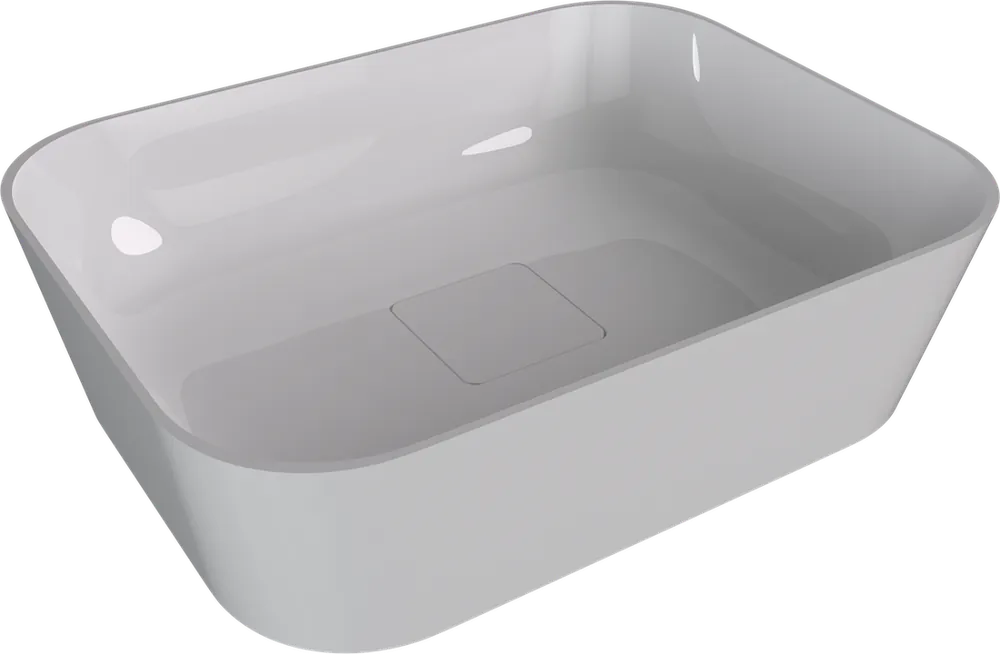 Značkový Polysan BANERA SQUARE umyvadlo na desku, litý mramor, 50x36cm, bílá 14596