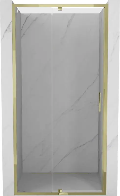 Zlevněný Sprchové dveře MEXEN EXO pivotové - dvoudílné - 100 cm - čiré - zlaté - 819-100-000-50-00