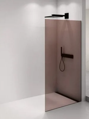 Akce Polysan ARCHITEX BLACK MATT sprchová zástěna 1462mm, sklo Marron AXB150MR