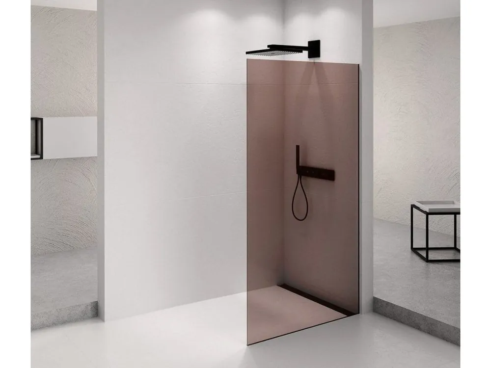 Akce Polysan ARCHITEX BLACK MATT sprchová zástěna 1462mm, sklo Marron AXB150MR