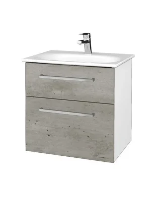 Akce Koupelnová skříňka PROJECT SZZ2 60 - N01 Bílá lesk / Úchytka T04 / D01 Beton