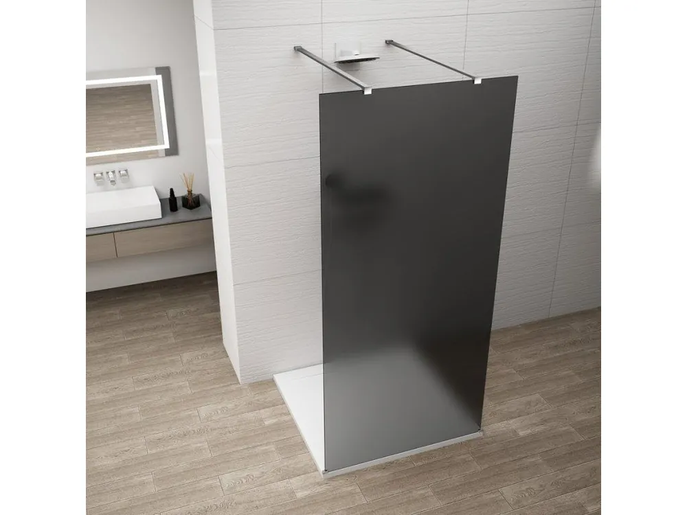 Akce Polysan ESCA CHROME jednodílná sprchová zástěna do prostoru, kouřové matné sklo, 1000 mm ES1410-05