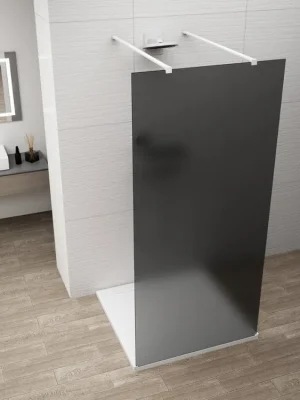 Značkový Polysan ESCA WHITE MATT jednodílná sprchová zástěna do prostoru, kouřové matné sklo, 1400 mm ES1414-07