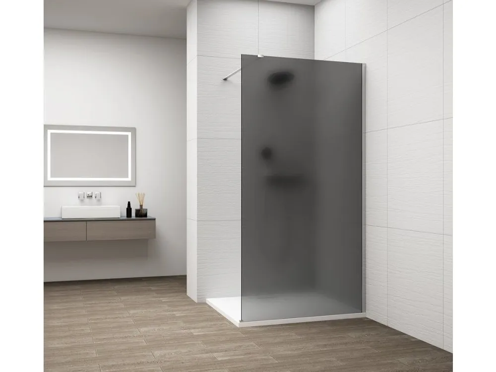 Akce Polysan ESCA CHROME jednodílná sprchová zástěna k instalaci ke stěně, kouřové matné sklo, 1500 mm ES1415-01