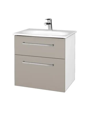 Zlevněný Koupelnová skříňka PROJECT SZZ2 60 - N01 Bílá lesk / Úchytka T04 / N07 Stone