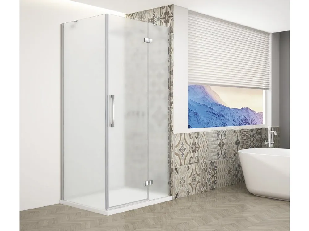 Zlevněný Gelco TRINITY CHROME obdélníkový sprchový kout 1200x800mm, matné sklo, pravé GT5680-12MR-CH