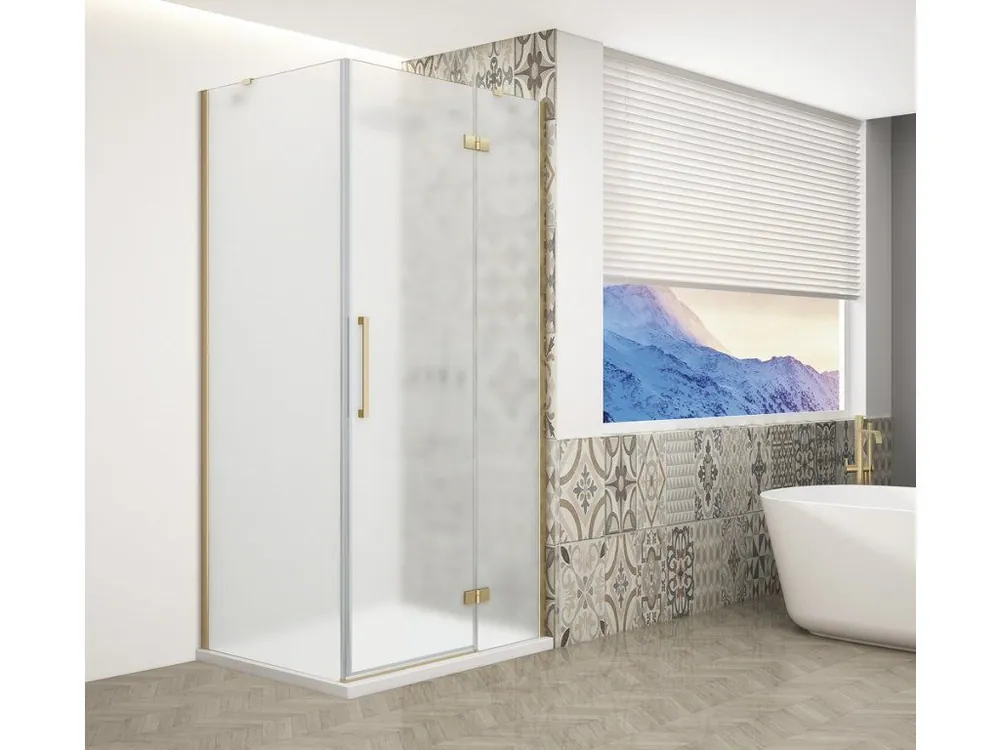 Značkový Gelco TRINITY GOLD MATT obdélníkový sprchový kout 800x900mm, matné sklo, pravé GT5690-80MR-G