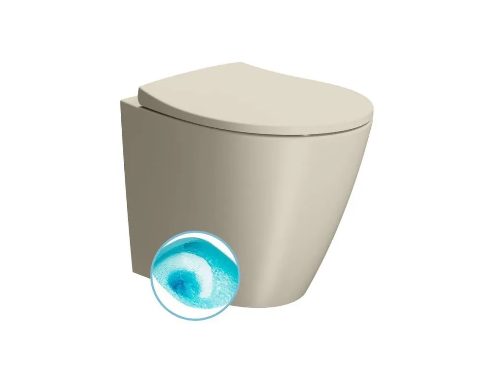 Značkový Sapho MODO WC mísa stojící, Swirlflush, 37x52cm, spodní/zadní odpad, creta dual-mat 981008