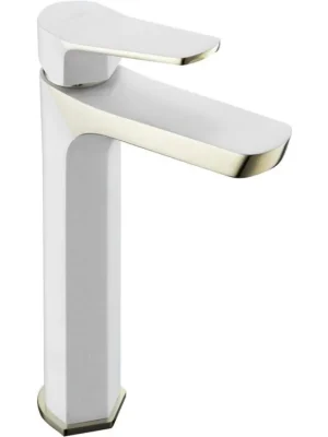 MEXEN - Vysoká umyvadlová baterie Lerma, bílá/zlato 74310-25 Výhodná Nabídka