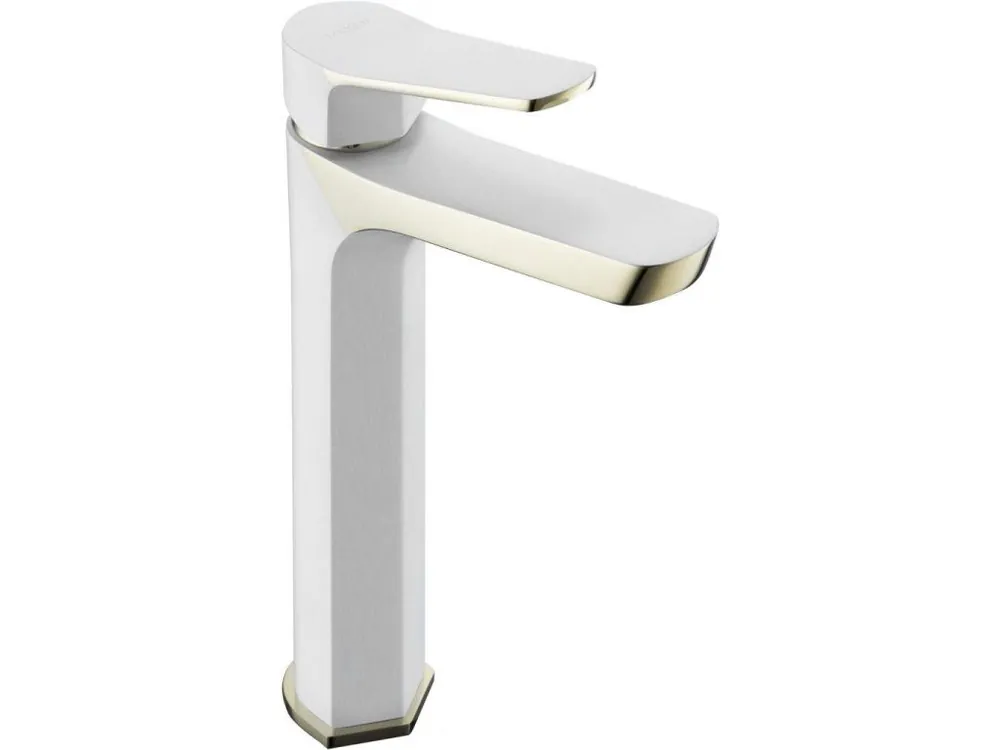 MEXEN - Vysoká umyvadlová baterie Lerma, bílá/zlato 74310-25 Výhodná Nabídka