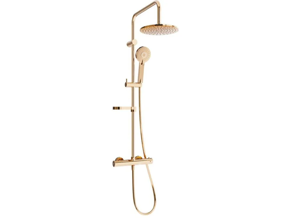 MEXEN/S - KX40 sprchový sloup s termostatickou baterií, růžového zlata 771504091-60 Top Prodej